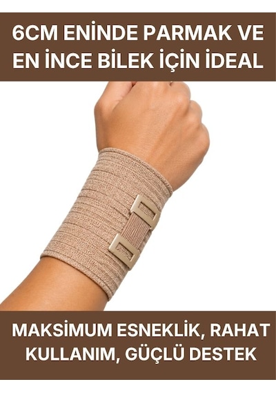 Elastik Bandaj 6cm, 4 Klipsli 4,5 Metreye Kadar Uzar, Spor Ve Günlük Kullanım