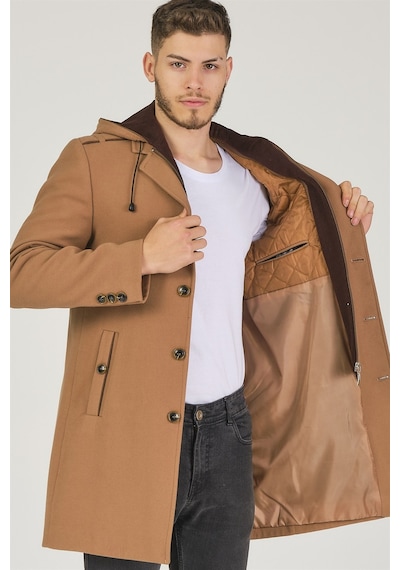 Plt8406 Dewberry Erkek Palto-camel Camel