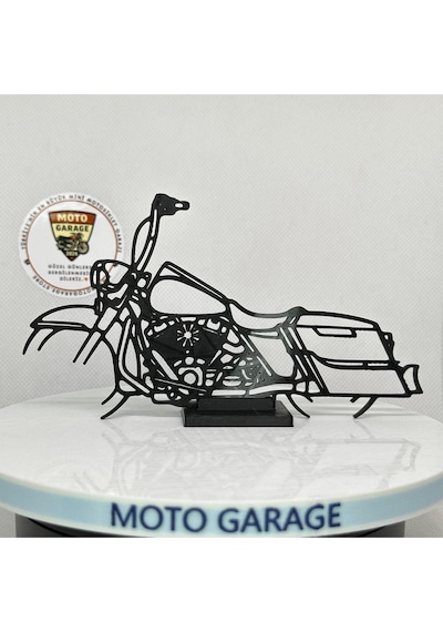 Harley Road King Masa Dekoru Klasik Cruiser Motor Figürü/silüeti