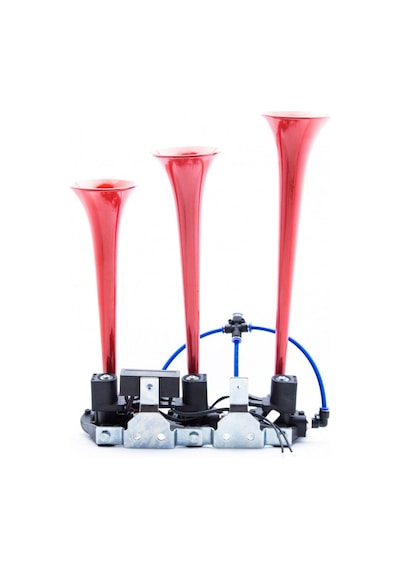 Ahmet Otomotiv Havalı Dali Dali Korna 3 Borulu 12volt Kırmızı