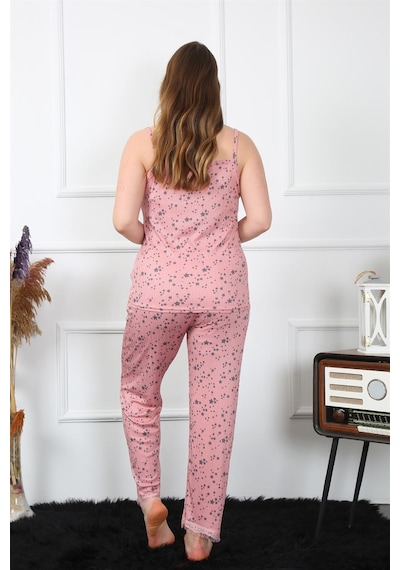 Akbeniz Kadın Büyük Beden Somon İp Askılı Pijama Takım 202198 Somon