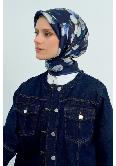 Armine İpek Eşarp 2026 Yaz - 9524-06 Lacivert Sura