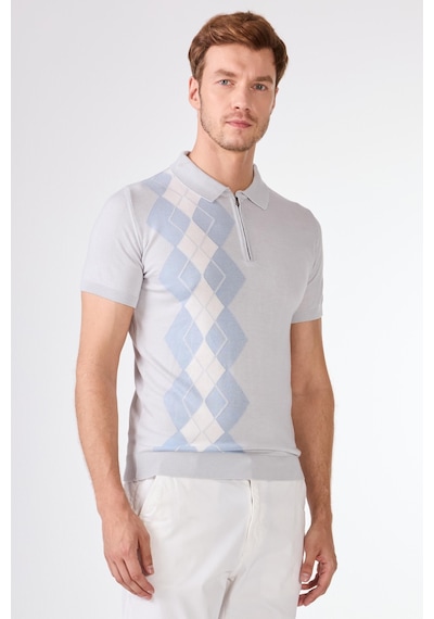 Dufy Fermuarlı Triko Tshirt A. Gri