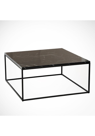 Poly Siyah Mermer Orta Sehpa Metal & Orta Masa Royal /Metal Ayak