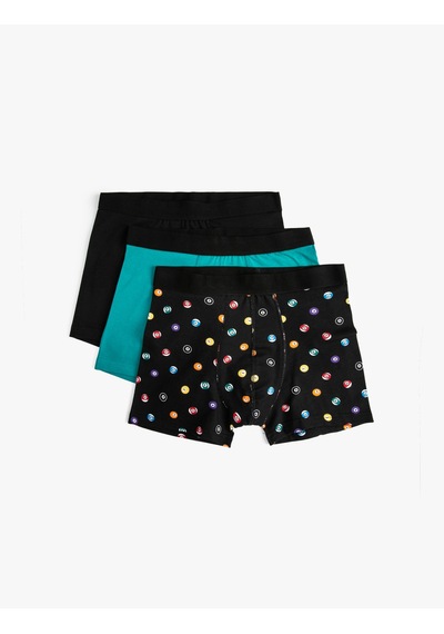 Koton 3'lü Boxer Seti Oyun Baskılı Çok Renkli Yeşil 4slm90030mk Yeşil