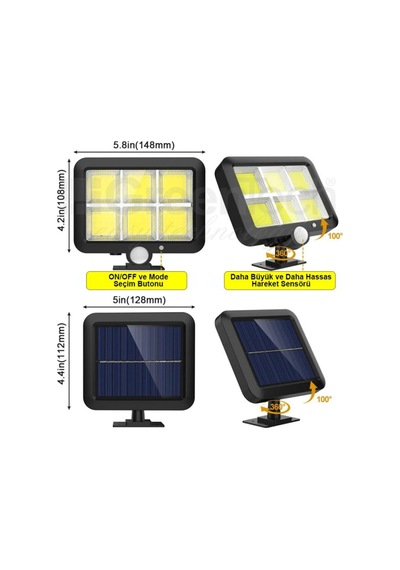 Greentech Güneş Enerjili 120 Cob Led Aydınlatma/gt-sl09