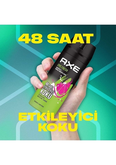 Erkek Deodorant & Bodyspray Epic Fresh 48 Saat Etkileyici Koku 150 Ml 3 Adet