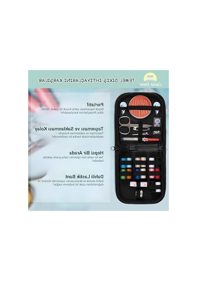 Seyahat Dikiş Kiti, İplik, İğne Ve Makas Dahil, Taşınabilir Mini Acil Durum Seti