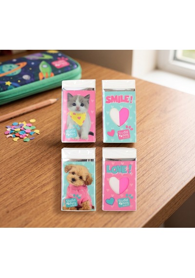 Bakgelal Studio Pets Lisanslı Silgi Kedi Köpek Desenli Çocuk Okul Kırtasiye Silgisi - 9020877857706