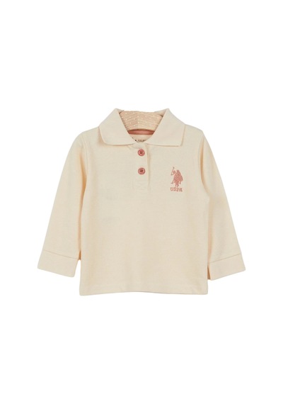 U.S. Polo Assn. Lisanslı Classic Bebek Uzun Kol Yakalı Sweatshirt Fil Dişi
