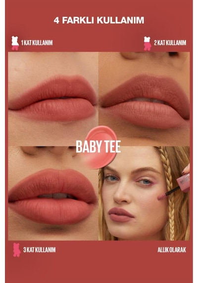 Maybelline Super Stay Teddy Tint Uzun Süre Kalıcı Likit Mat Tint 25 Baby Tee 25