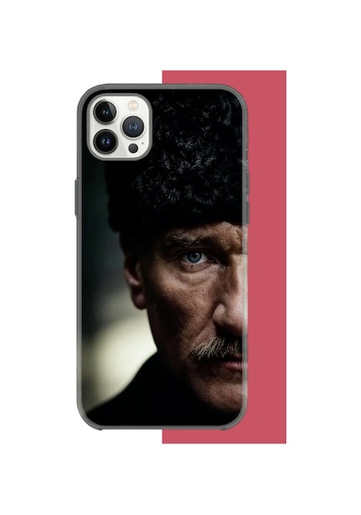 Apple iPhone 12 Pro Max Uyumlu Atatürk4 Uv Baskılı Silikon Kılıf Renkli