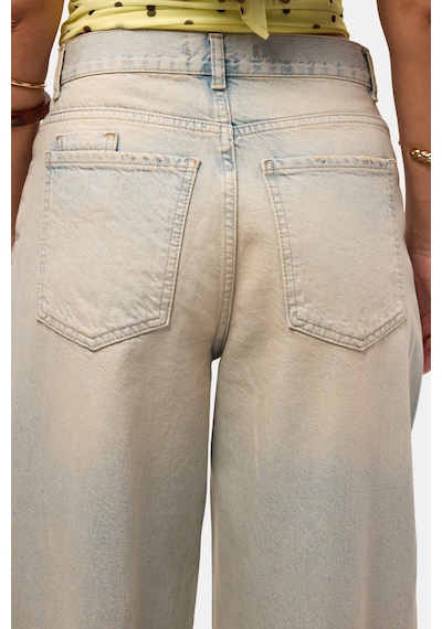 Kadın Kot Rengi 12s6-65 Loose Baggy Fit Denim Jean