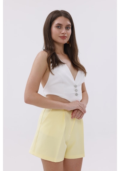 Genius Store Fundachoosesxgenius Kadın Pileli Şort İç Göstermez Lamineli Kadın Şort Pileli-şort Sarı Genius Store Fundachoosesxgenius Kadın Pileli Şort İç Göstermez Lamineli Kadın Şort Pileli-şort Sarı