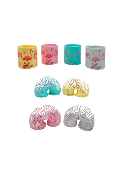Flamingo Desenli Renkli Stres Yayı Oyuncak Stres Yayı - 5 Cm Çapında - 1 Adet