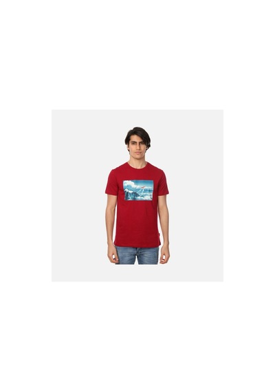 John Frank Free Erkek Bordo Baskılı T-shirt Siyah