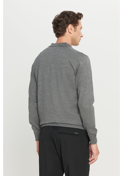 AC&Co / Altınyıldız Classics Erkek Grı Melanj Yünlü Standart Fit Normal Kesim Polo Yaka Basic Triko Kazak GRI MELANJ AC&Co / Altınyıldız Classics Erkek Grı Melanj Yünlü Standart Fit Normal Kesim Polo Yaka Basic Triko Kazak GRI MELANJ