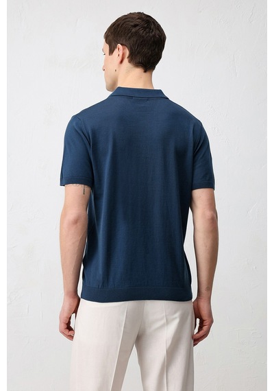 Antioch Comfort Slim Polo Yaka Erkek Triko T-shirt İndigo