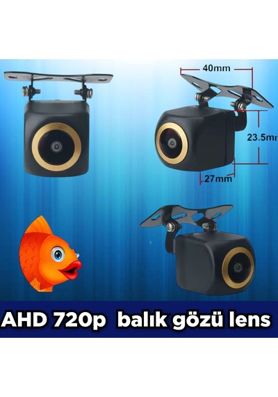 Ahd 720p 170 Derece Balık Gözü Lens Araç Kamerası 12 Volt