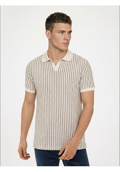 Regular Fit Erkek Polo K.kol Bej