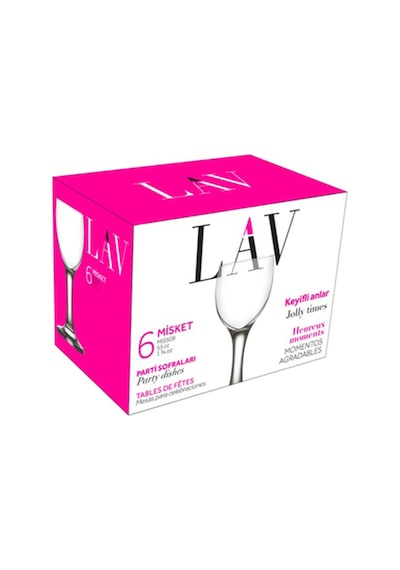 Lav Misket Cam Likör Kadehi 6'lı 55 ml Ayaklı (Şerbet Bardağı )