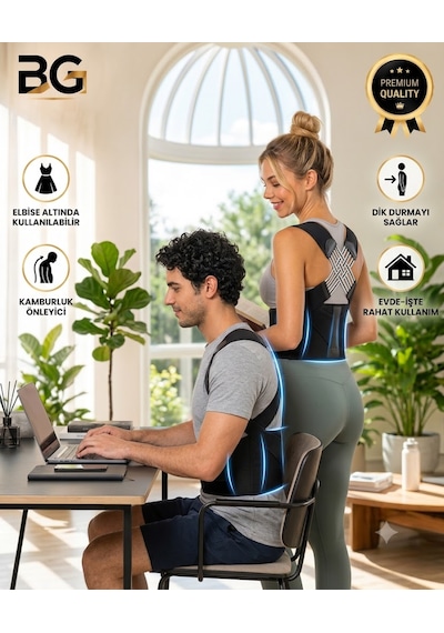 Dik Duruş Korsesi Unisex Kamburluk Önleyici Postür Düzeltici Sırt Ve Omuz Destek Korsesi Dik Duruş Destek Aparatı