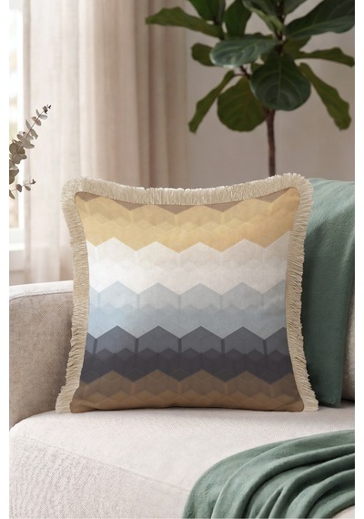 Geometrik Zigzag Motifli Saçaklı Yastık Kılıfı - Chevron Bohem Mavi Krem Püsküllü Kırlent Kılıfı Serin Atlas Opal Geometrik Zigzag Motifli Saçaklı Yastık Kılıfı - Chevron Bohem Mavi Krem Püsküllü Kırlent Kılıfı Serin Atlas Opal