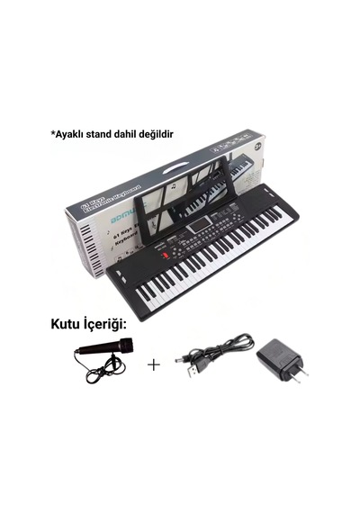 61 Tuşlu Işıklı Dijital Piyano Mikrofonlu Çocuk Keyboard Seti