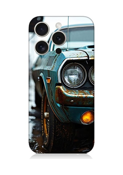 Apple Uyumlu iPhone 15 Pro Klasik Araba Desenli Silikon Kılıf Silikon