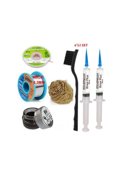 Mechanic Lehim Teli 0,3mm 40gr Havya Uc Temizleyici Rslasm Flux Ve Cp-1515 Lehim Emme Teli Seti1 St07