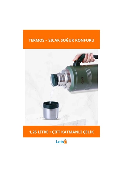 1.25 Litre Vakumlu Paslanmaz Çelik Termos Sıcak Ve Soğuk İçecekler İçin Çok Renkli