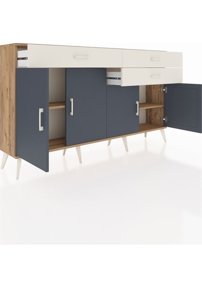 Arges Konsol 2 Raflı 3 Çekmeceli 4 Kapaklı 176x30x99 Çam-antrasit Çam-antrasit/aytaşı Arges Konsol 2 Raflı 3 Çekmeceli 4 Kapaklı 176x30x99 Çam-antrasit Çam-antrasit/aytaşı