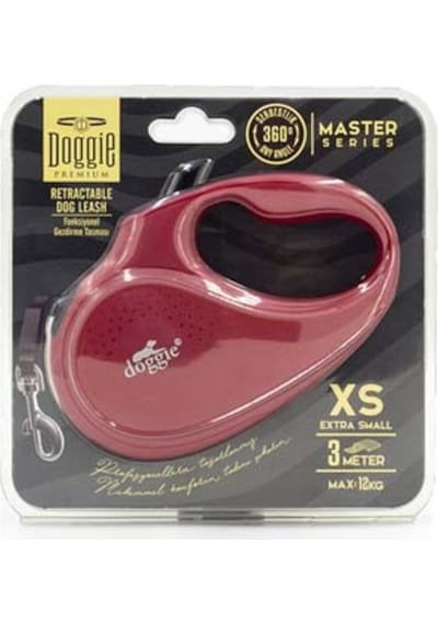 Doggie Otomatik Uzatma Tasması Master Kırmızı Xs-12 Kg 3 Mt Kırmızı