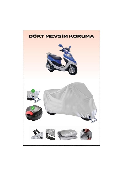 Kanuni Trex 125 İçin Arka Çanta Ve Kilit Uyumlu Gri Motosiklet Branda, Güvenli