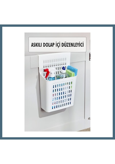 Agc Uygun Sepet Askılı Dolap Içi Düzenleyici & Sepet Raf Organizeri & Çok Amaçlı Düzenleyici & Deterjanlık Şampuanlık Agc Çok Renkli