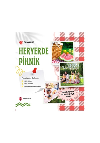Piknik Battaniyesi, Piknik Örtüsü, Isı İzoleli Su Geçirmez Piknik Örtüsü, Taşıma Saplı Plaj Ört