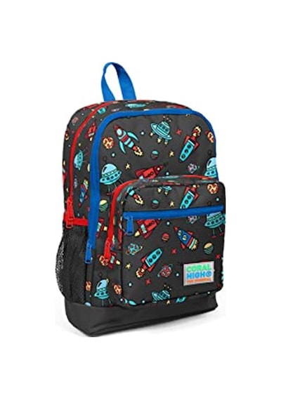 Coral High Kids Gri Uzay Desenli Dört Bölmeli Okul Sırt Çantası 23469