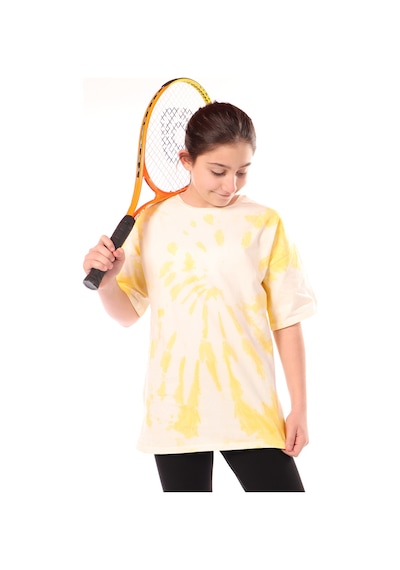 Toontoy Kids Toontoy Kız Çocuk Batik Desenli Tişört Koyu Sarı