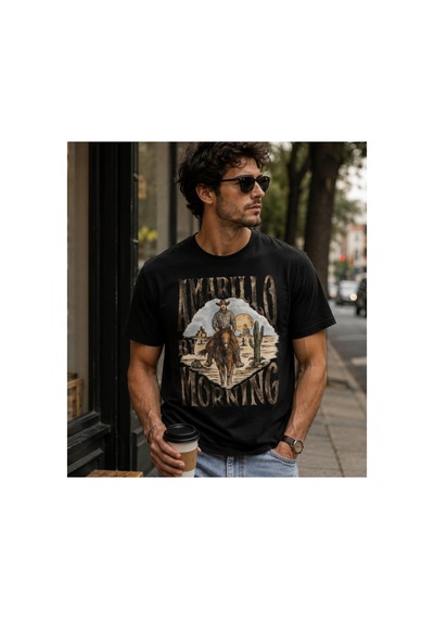 Qmen Style Unisex Basic Baskılı T-shirt Amarillo By Morning Beyaz %100 Pamuk