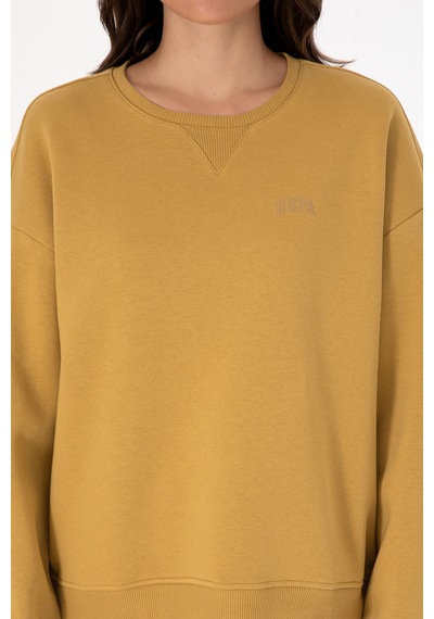 U.S. Polo Assn. Kadın Camel Şardonlu Bisiklet Yaka Basic Sweatshırt 50313586-VR151