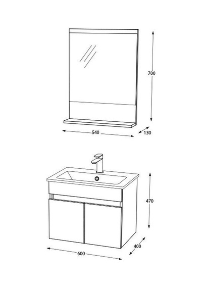 Biani Tome 60 Cm Banyo Dolabı Renk Mat Beyaz Çok Renkli