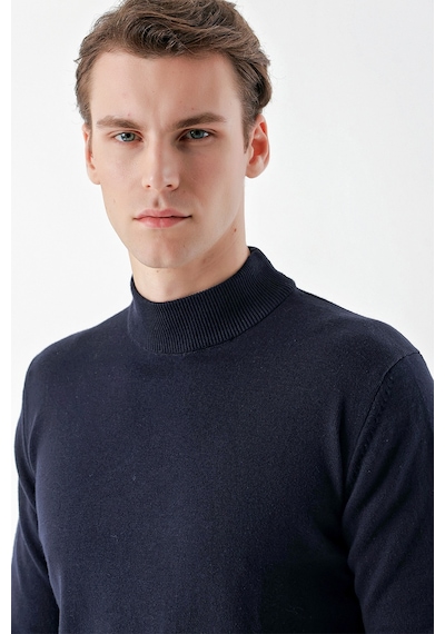 Morven Erkek Lacivert Basic Yarım Balıkçı Yaka Dynamic Fit Rahat Kesim Triko 25kc017002200 Lacivert