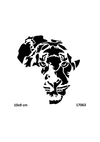 Airbrush Tattoo Afrika Aslanı Yapışkanlı Stencil Süsleme Ve Boyama Kalıbı