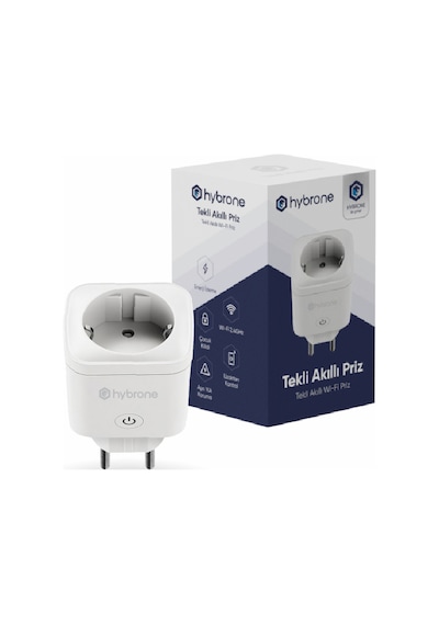 Hybrone Akım Korumalı Wi-fi Akıllı Priz, Enerji İzleme, Çocuk Kilidi, 16 Amper Beyaz