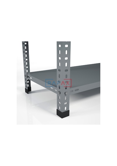 Rafax, 30x90xH:200, 6 Raflı Çelik Raf, Depo Rafı, Arşiv Rafı Gri