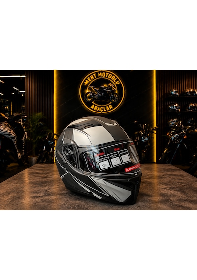 Jk 902 E Grey Çene Açılır Motosiklet Kaskı Mat Gri - Gümüş