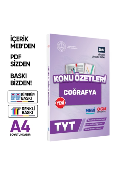 2027 Yks-tyt Mebi-ogm Pratik Konu Özet Kitap Seti Renkli A4 Boyut Görsel Destekli Baskı Ücreti
