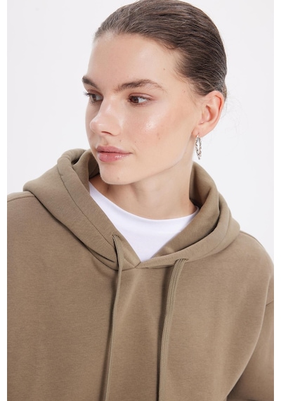 Tudors Kadın Oversize Geniş Kesim Pamuklu Yumuşak Dokulu İçi Polarlı Basic Yeşil Kapüşonlu Sweatshirt-42084 Yeşil2 Tudors Kadın Oversize Geniş Kesim Pamuklu Yumuşak Dokulu İçi Polarlı Basic Yeşil Kapüşonlu Sweatshirt-42084 Yeşil2