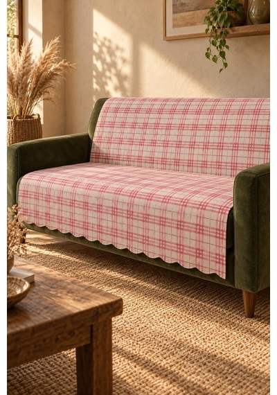 Çok Amaçlı Kadife Koltuk Örtüsü Kaymaz Süngerli 165x215 Cm Modern Bohem Çekyat Şalı Piknik Masa Örtüsü Alk4 Pembe