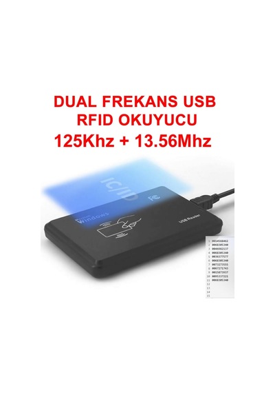 Çift Frekans 13.56mhz Ve 125khz Usb Rfid Okuyucu Dual Rfıd Manyetik Kart Anahtarlık Etiket Okuyucu Dvm.101.318